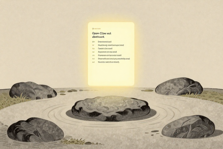 OpenClaw - woodblock zen garden